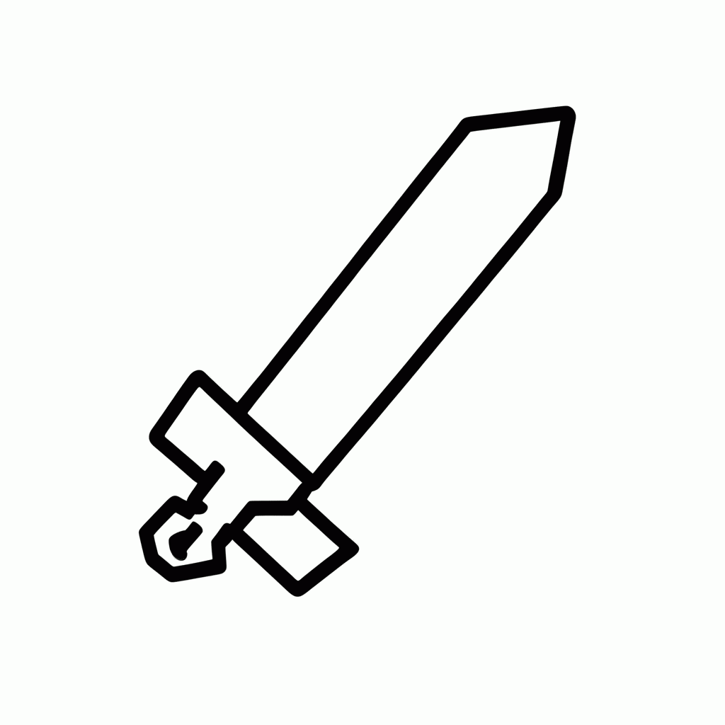 Desenho de Espada Pixelada para colorir e imprimir grátis em folha A4