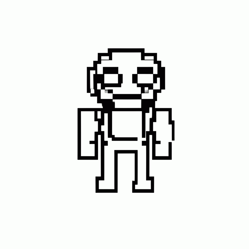 Desenho de Zumbi Cúbico do Mundo Voxel para colorir e imprimir grátis em folha A4