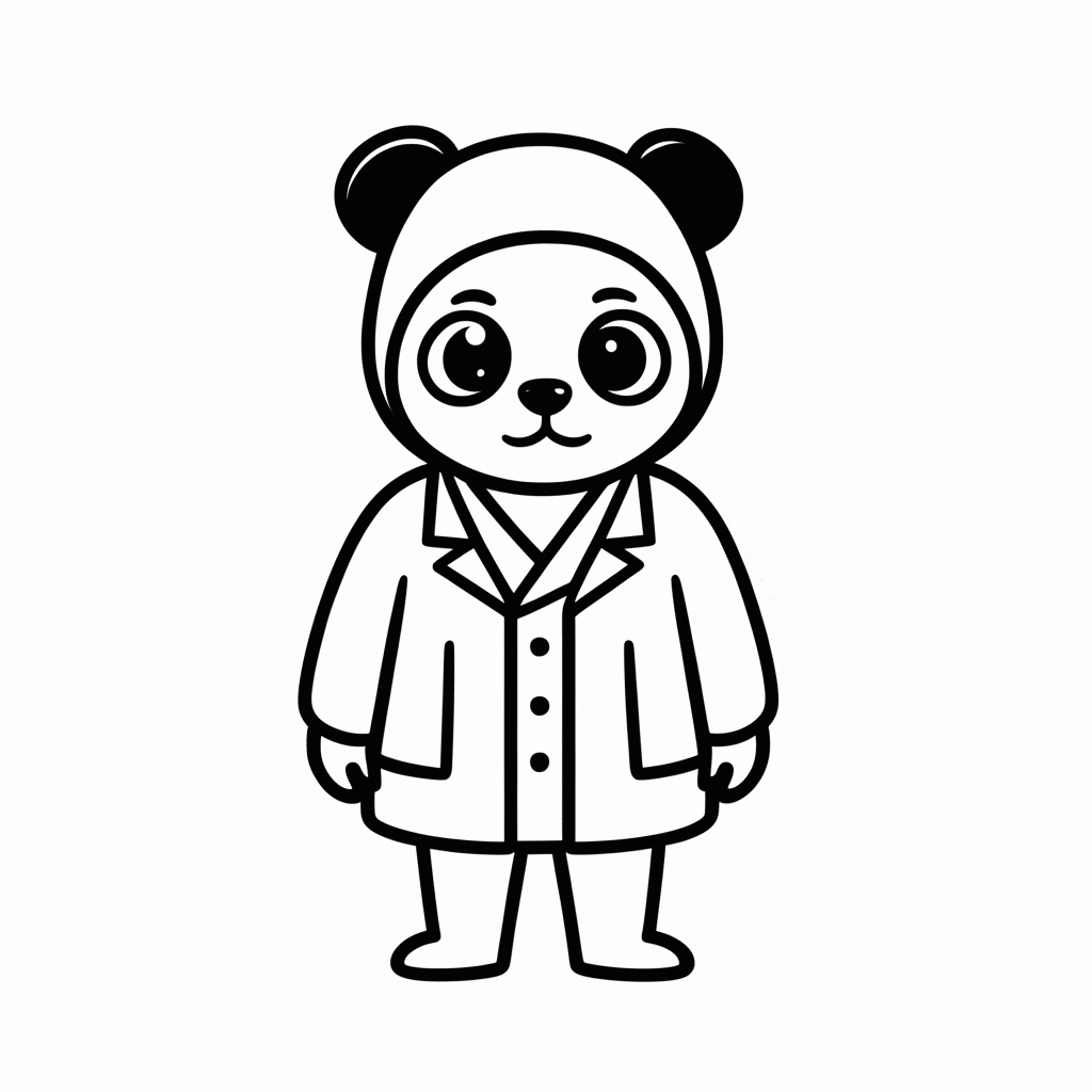 Desenho de Panda Aluno Jujutsu para colorir e imprimir grátis em folha A4