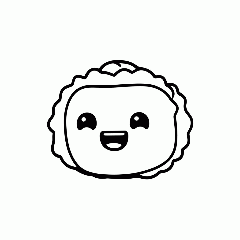 Desenho de Sushi Rostinho Feliz para colorir e imprimir grátis em folha A4