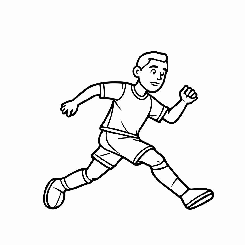 Desenho de Garrincha (Brasil) para colorir e imprimir grátis em folha A4