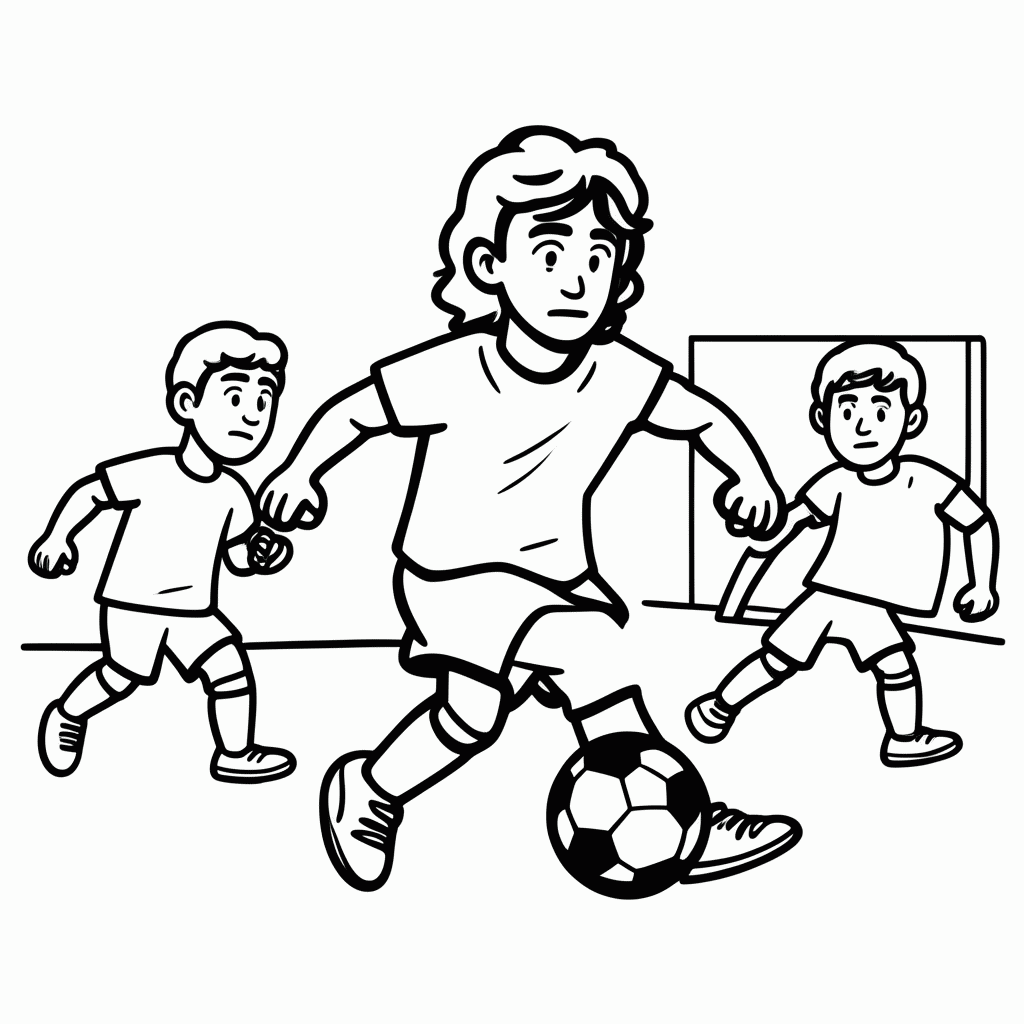 Desenho de Diego Maradona (Argentina) para colorir e imprimir grátis em folha A4