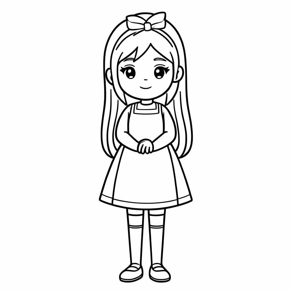 Desenho de Alice Com Vestido Azul para colorir e imprimir grátis em folha A4