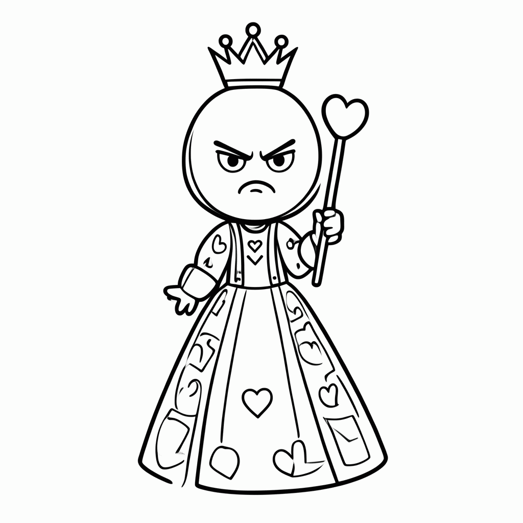 Desenho de Rainha De Copas para colorir e imprimir grátis em folha A4