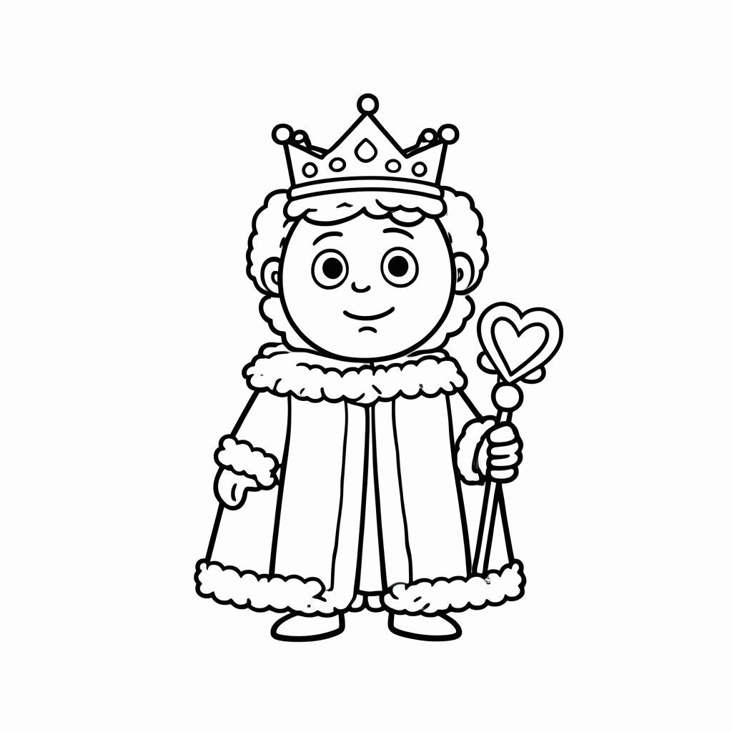 Desenho de Rei De Copas para colorir e imprimir grátis em folha A4