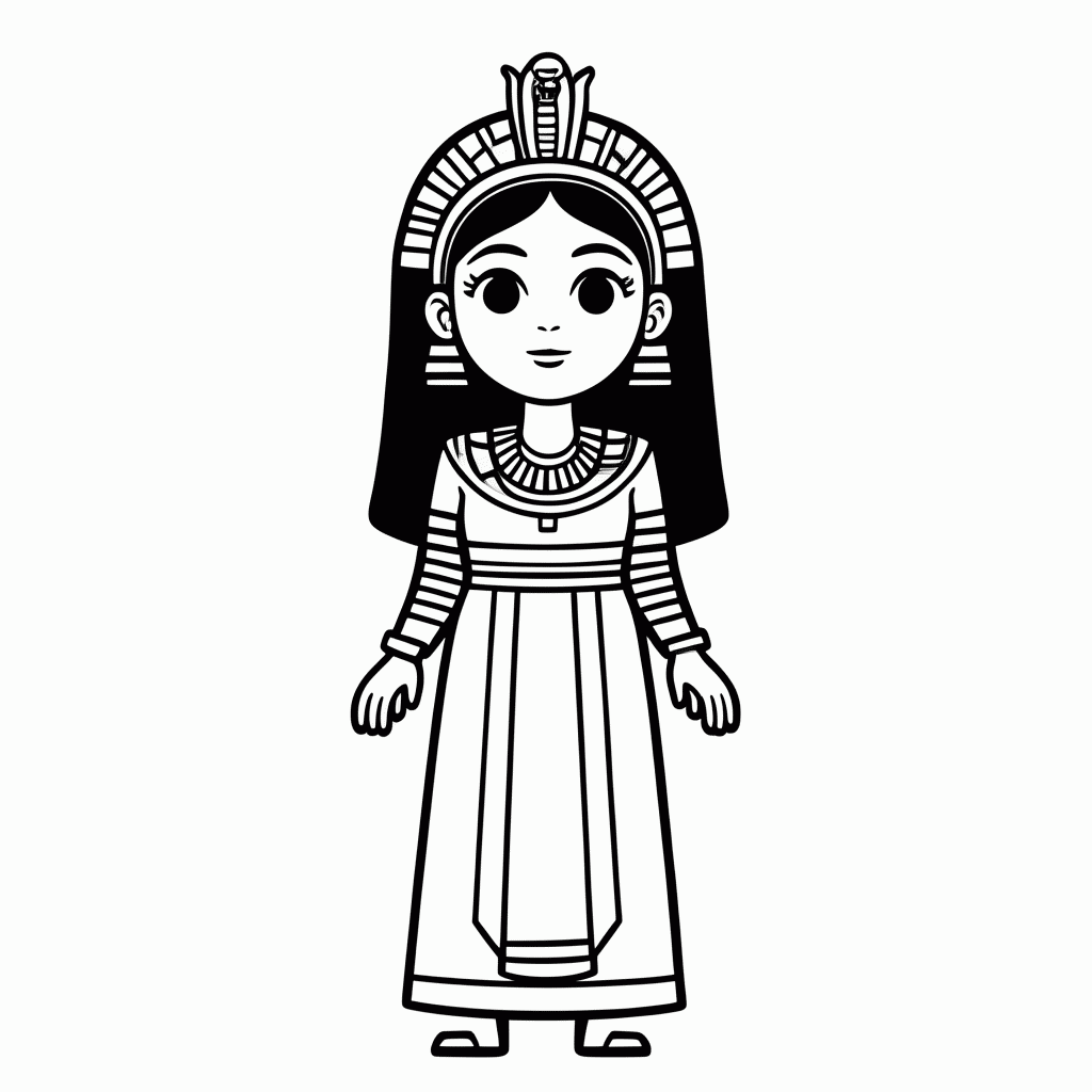 Desenho de Cleopatra para colorir e imprimir grátis em folha A4