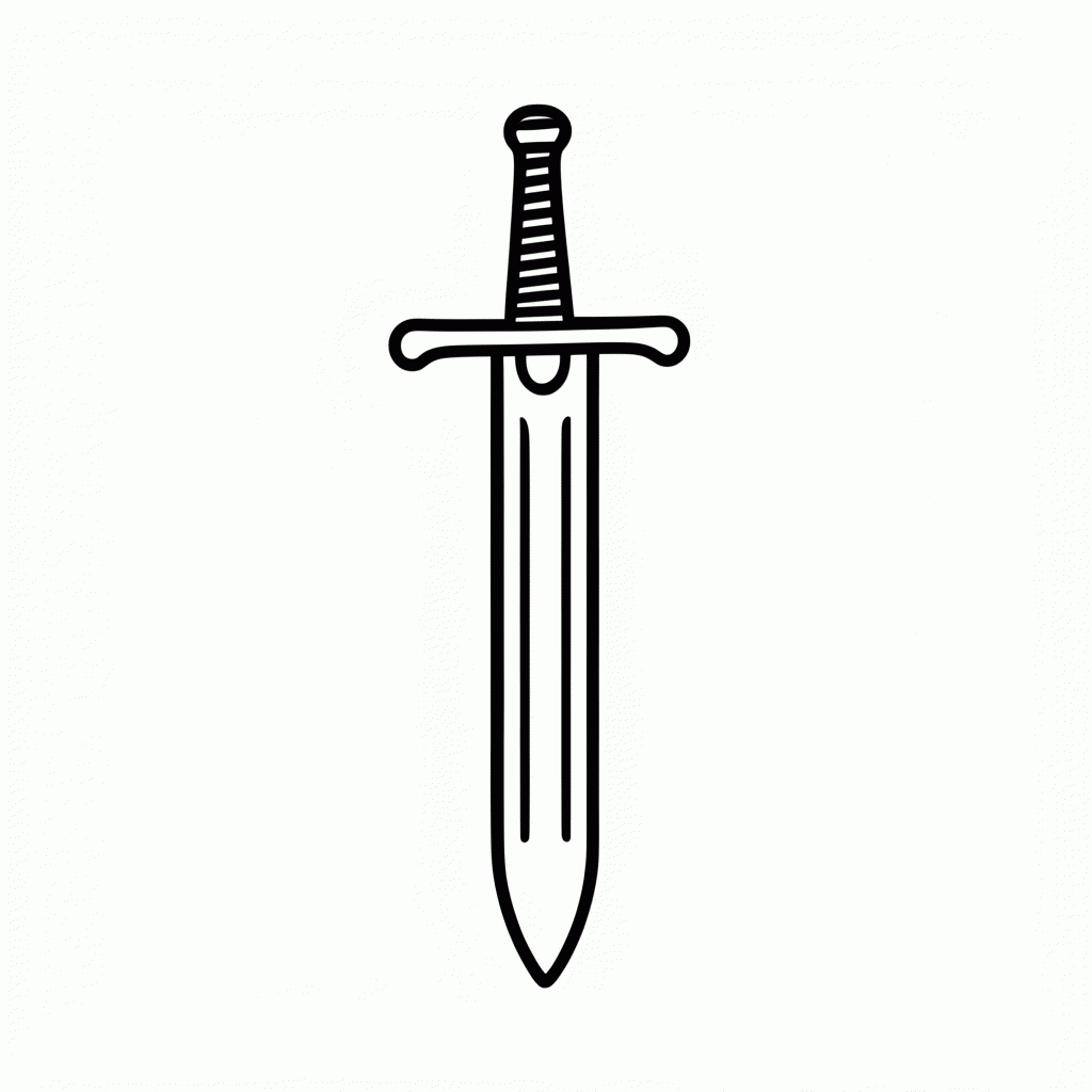 Desenho de Espada Romana para colorir e imprimir grátis em folha A4