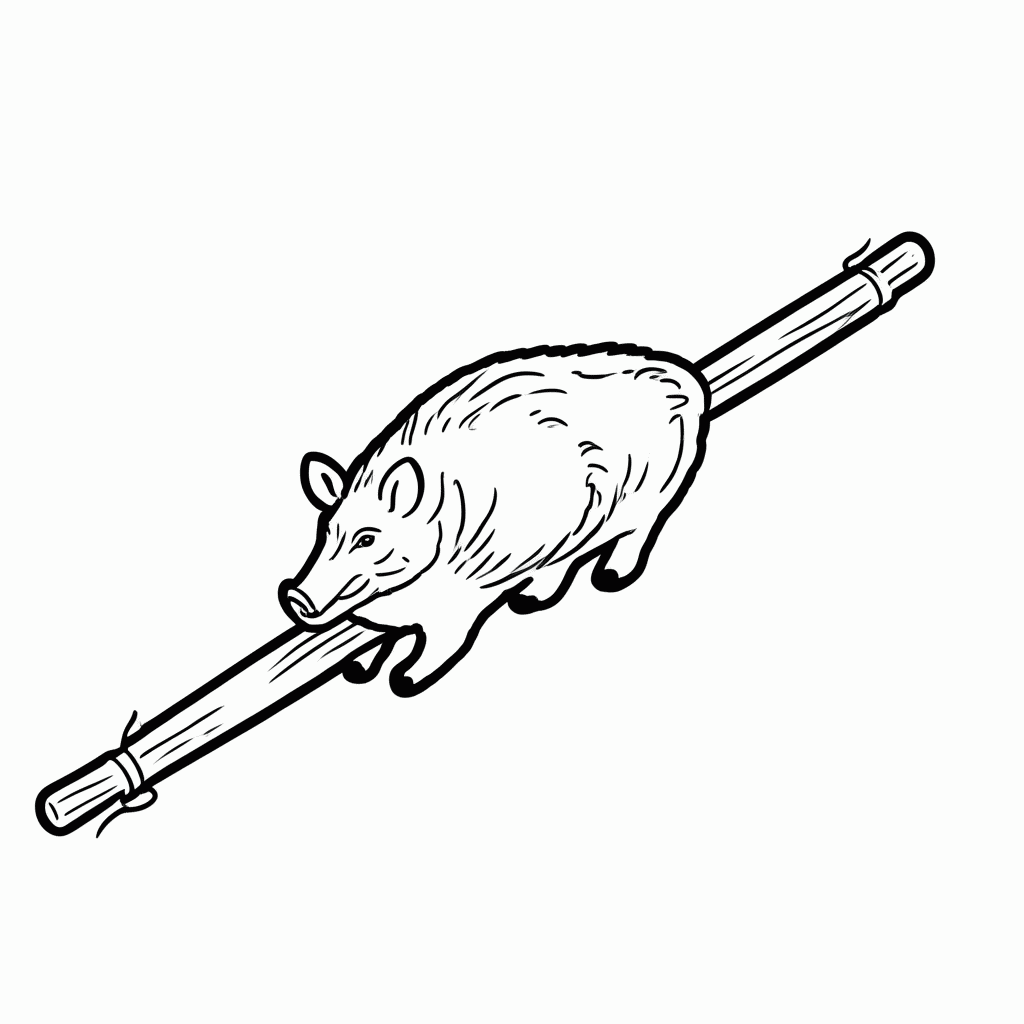 Desenho de Javali Assado para colorir e imprimir grátis em folha A4