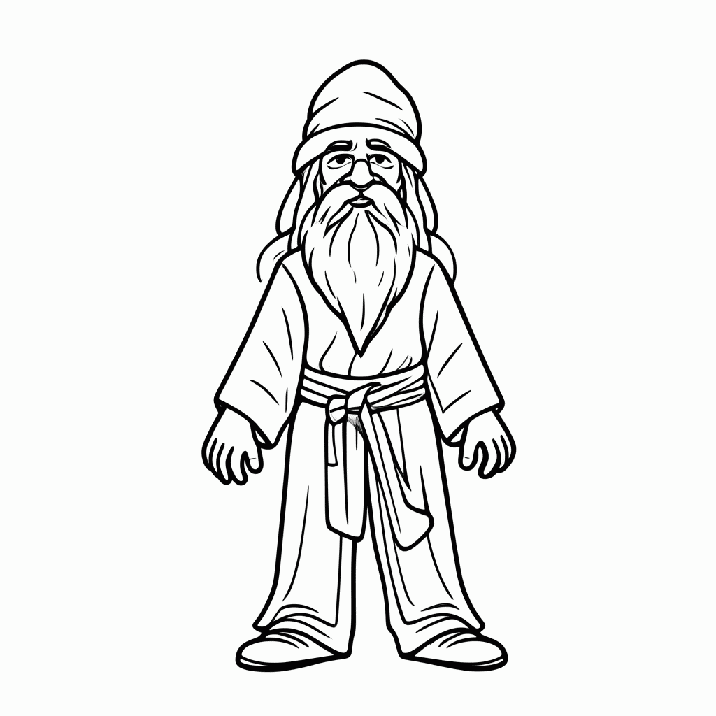 Desenho de Panoramix Druida para colorir e imprimir grátis em folha A4