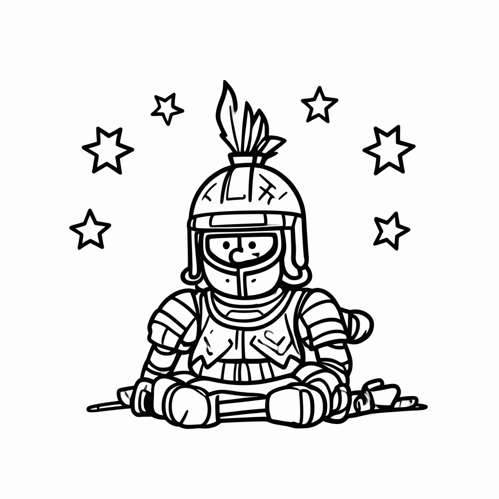 Desenho de Romano Derrotado para colorir e imprimir grátis em folha A4