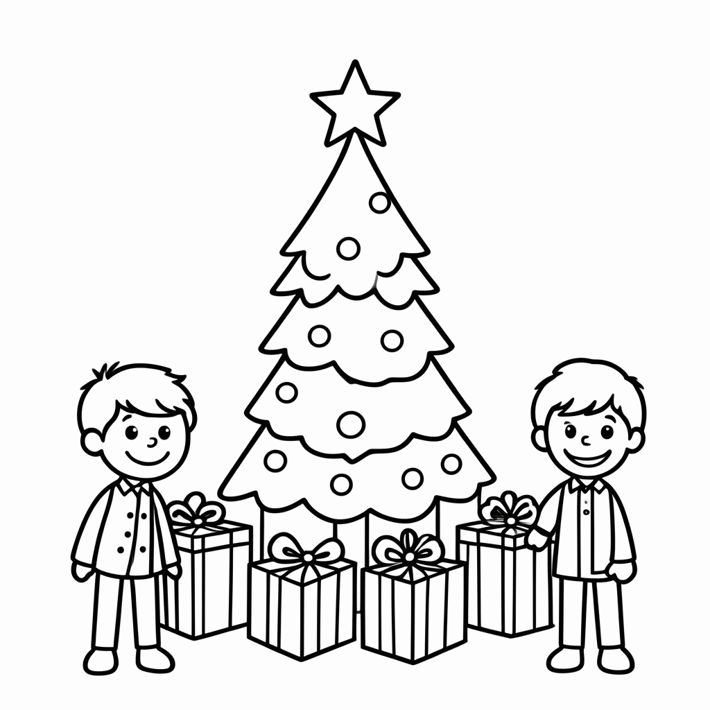 Desenho de Natal Dos Heffley para colorir e imprimir grátis em folha A4