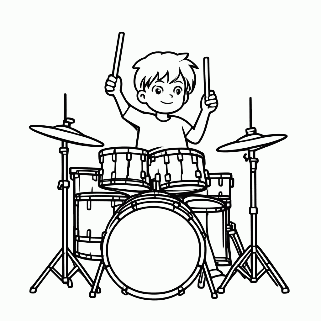 Desenho de Rodrick Com Bateria para colorir e imprimir grátis em folha A4