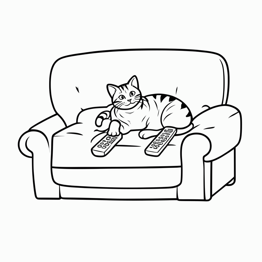 Desenho de Garfield No Sofa para colorir e imprimir grátis em folha A4