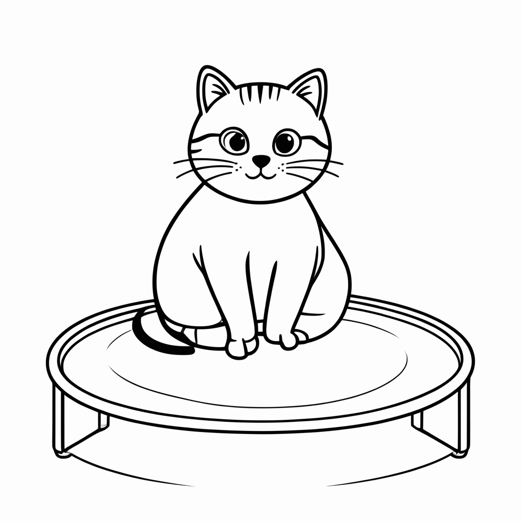 Desenho de Garfield No Trampolim para colorir e imprimir grátis em folha A4