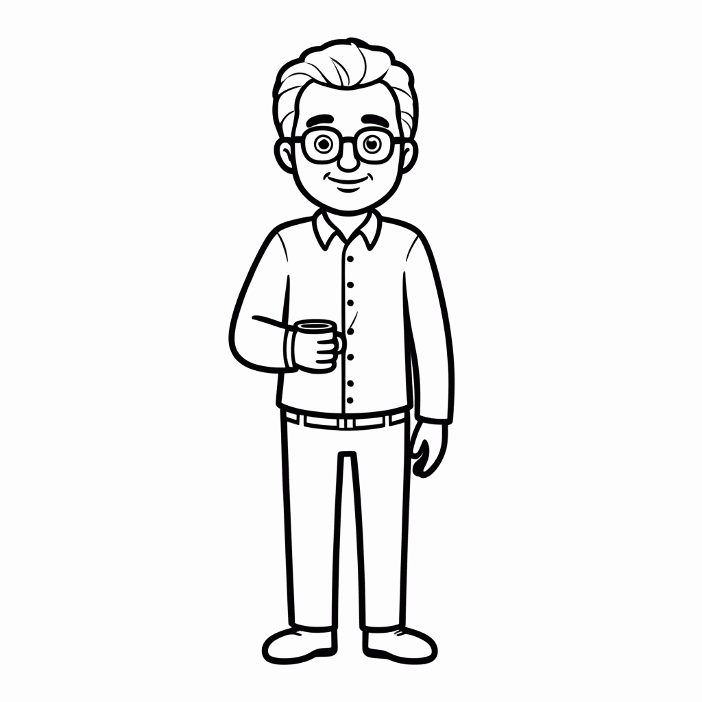Desenho de Jon Arbuckle para colorir e imprimir grátis em folha A4