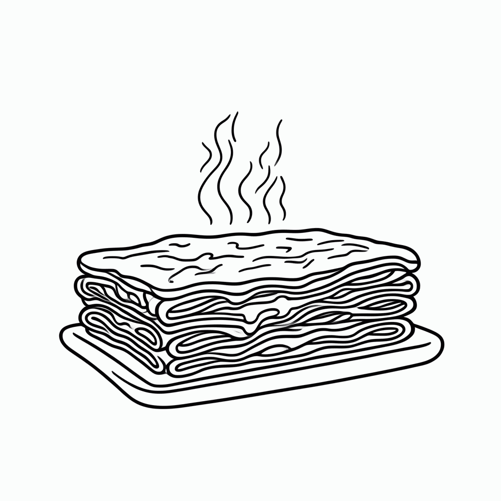 Desenho de Lasanha Quentinha para colorir e imprimir grátis em folha A4