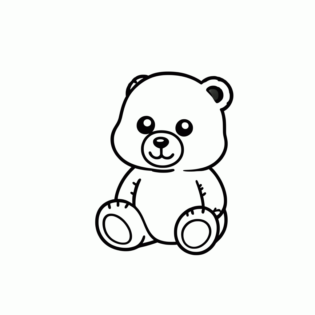 Desenho de Pooky Ursinho para colorir e imprimir grátis em folha A4