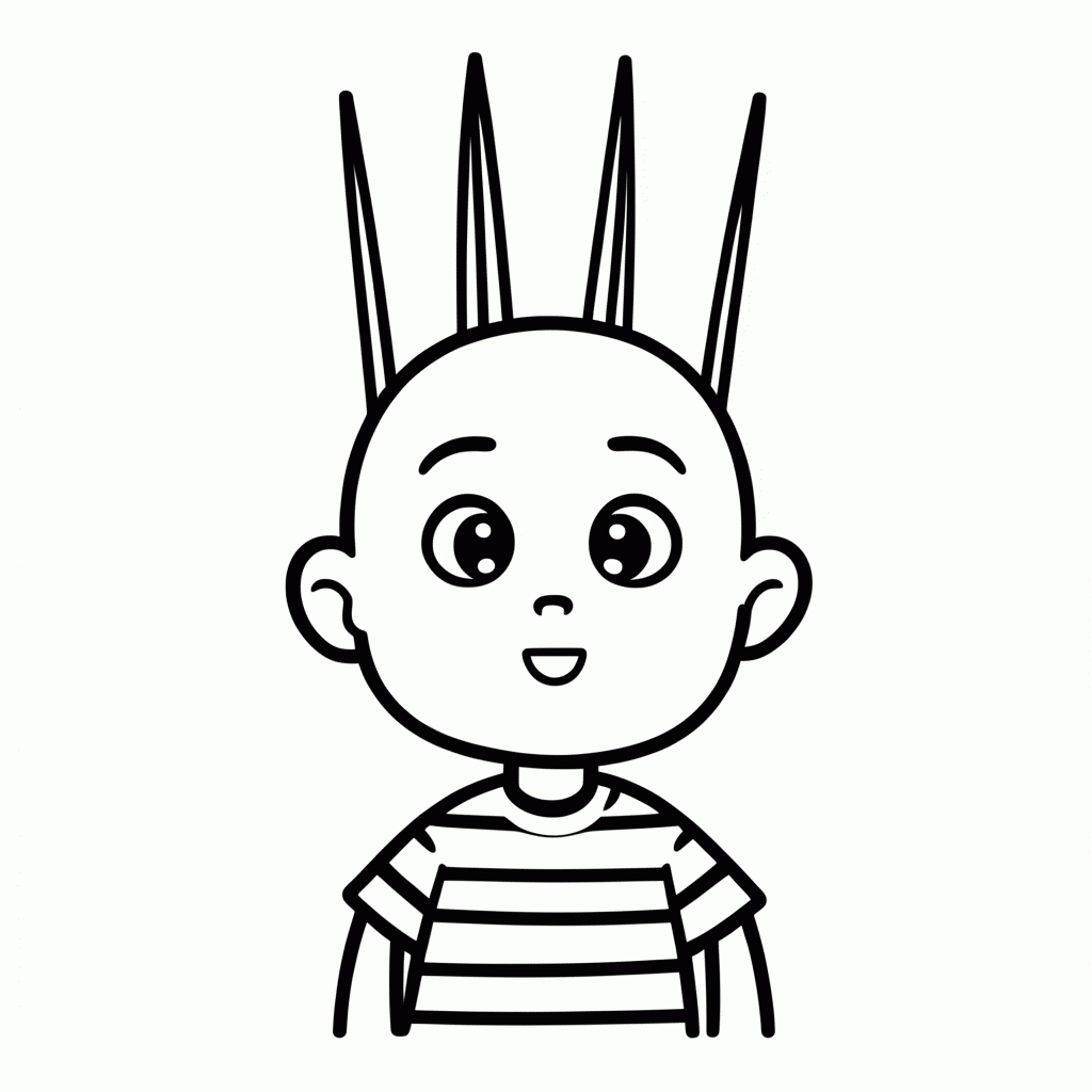Desenho de Cebolinha Com Quatro Fios para colorir e imprimir grátis em folha A4