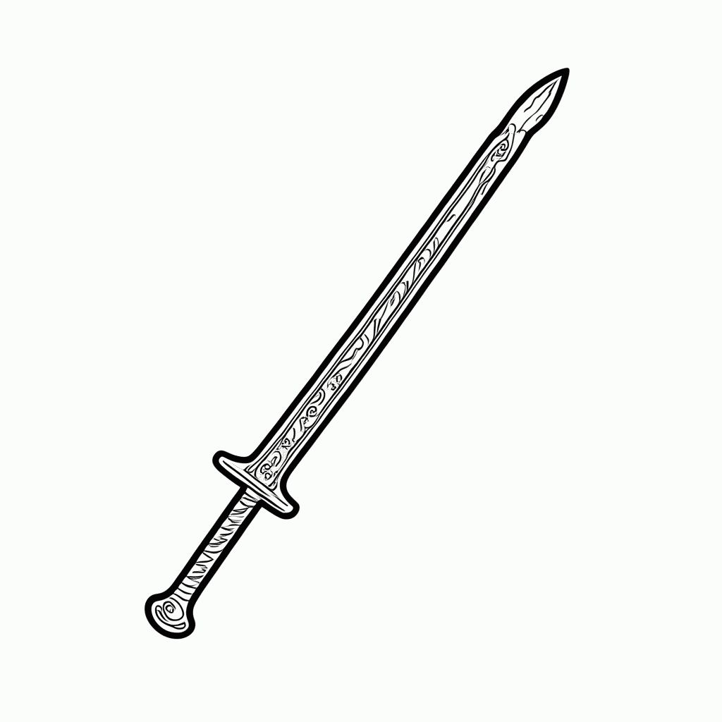 Desenho de Riptide Espada para colorir e imprimir grátis em folha A4