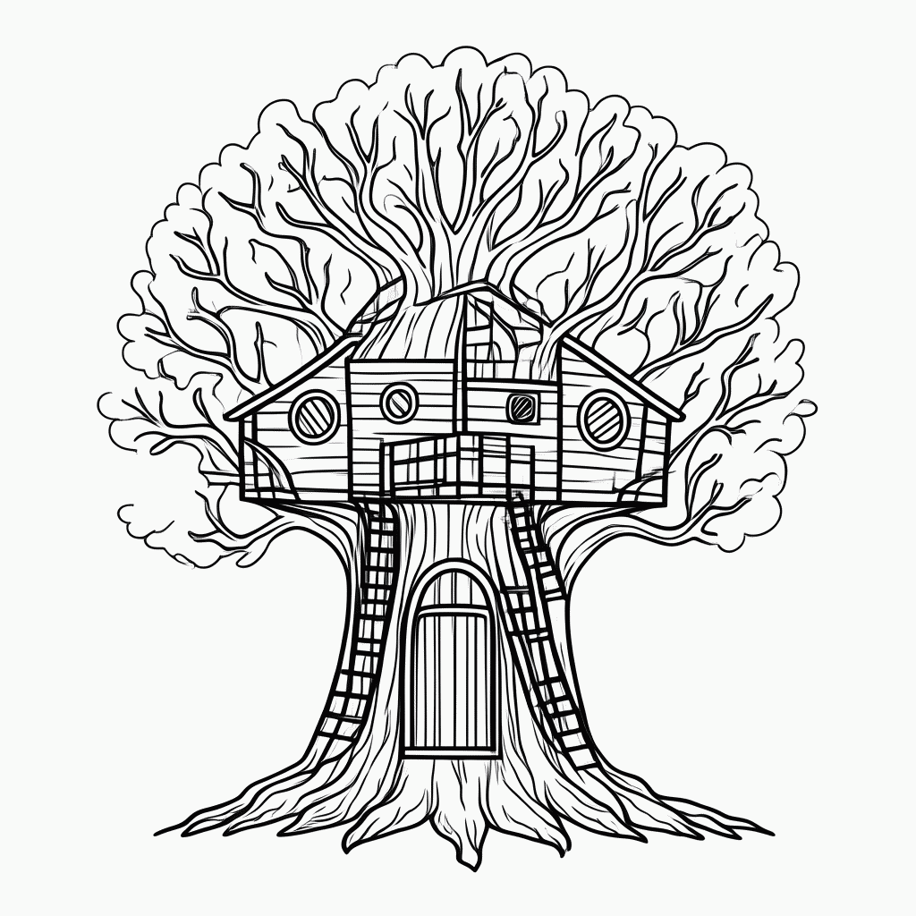 Desenho de Arvore Casa Dos Perdidos para colorir e imprimir grátis em folha A4