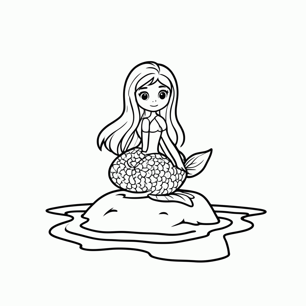 Desenho de Sereia De Peter Pan para colorir e imprimir grátis em folha A4