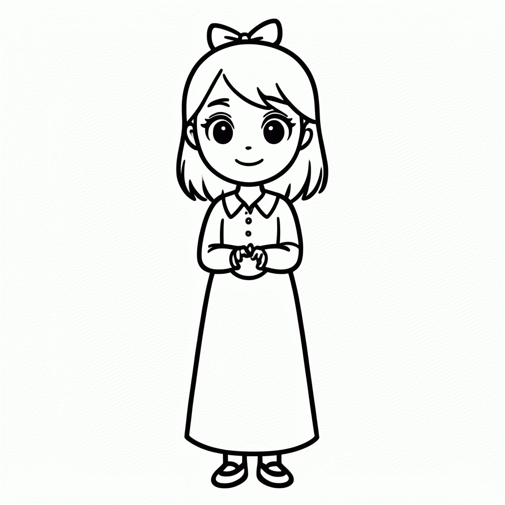 Desenho de Wendy Darling para colorir e imprimir grátis em folha A4