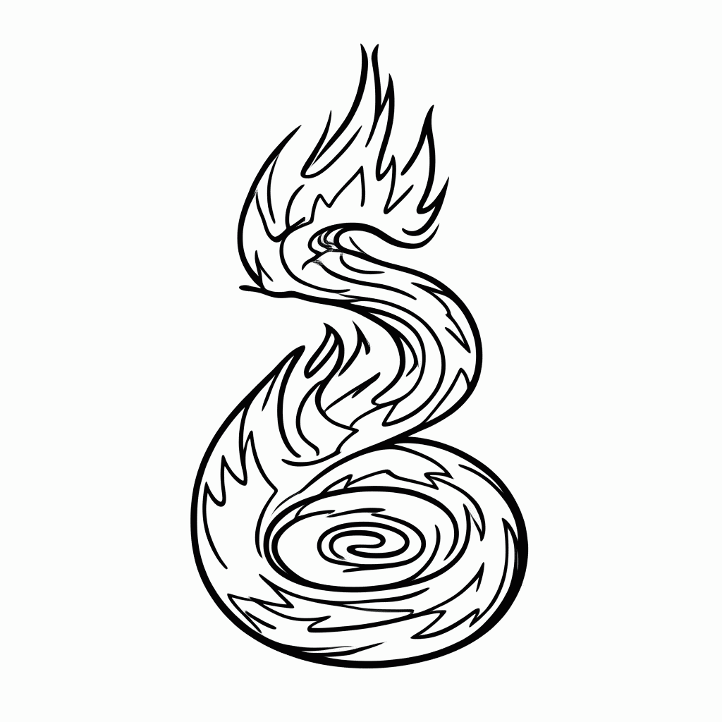 Desenho de Boitata Cobra De Fogo para colorir e imprimir grátis em folha A4