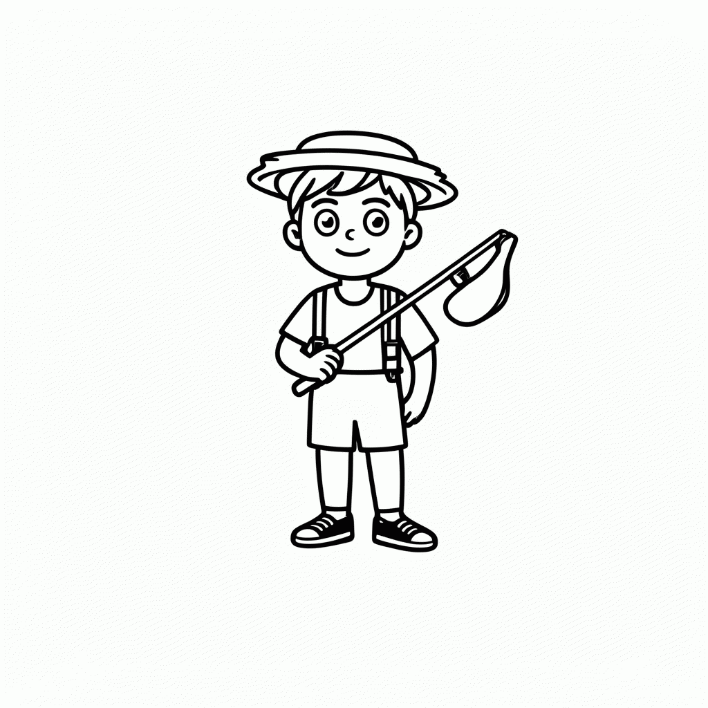 Desenho de Pedrinho Com Estilingue para colorir e imprimir grátis em folha A4