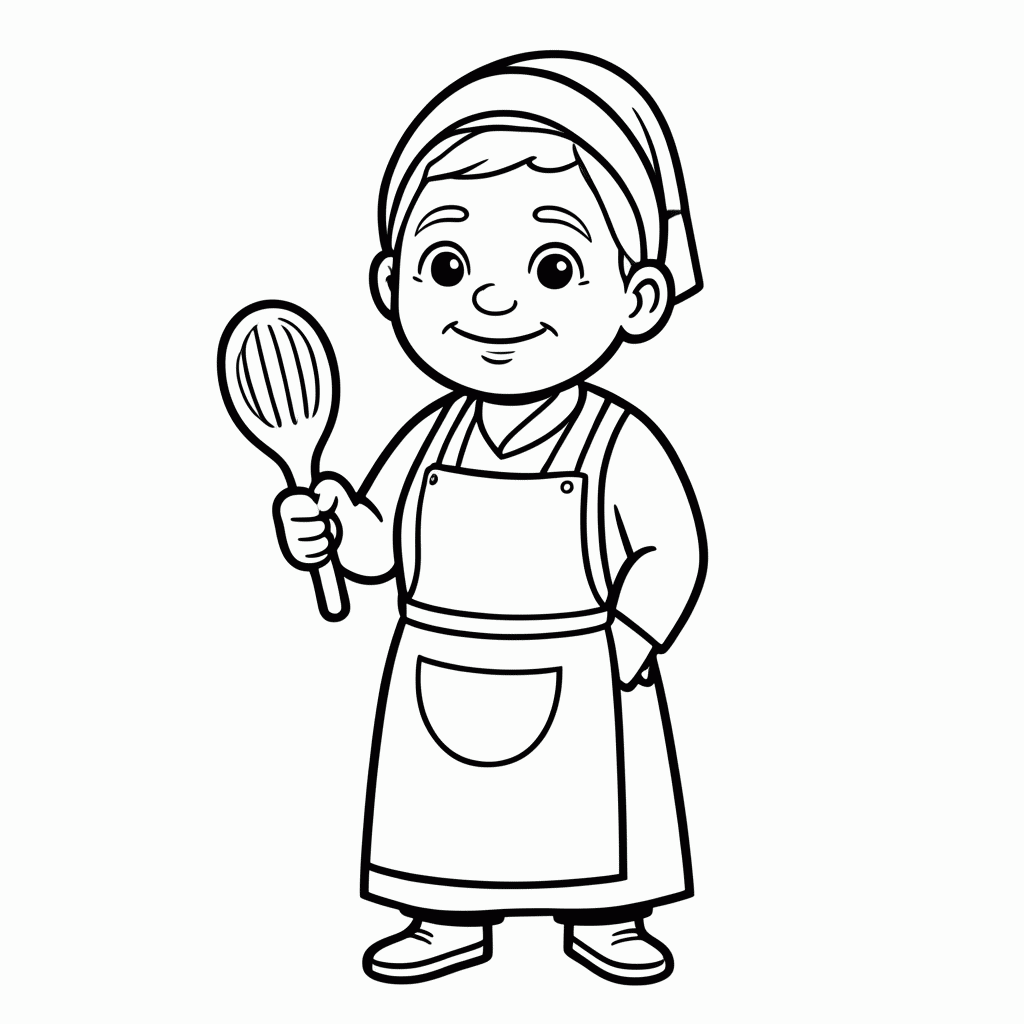 Desenho de Tia Anastacia para colorir e imprimir grátis em folha A4