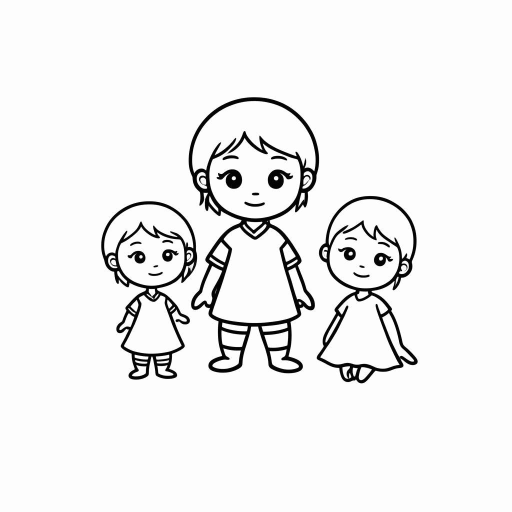 Desenho de Familia Lol para colorir e imprimir grátis em folha A4