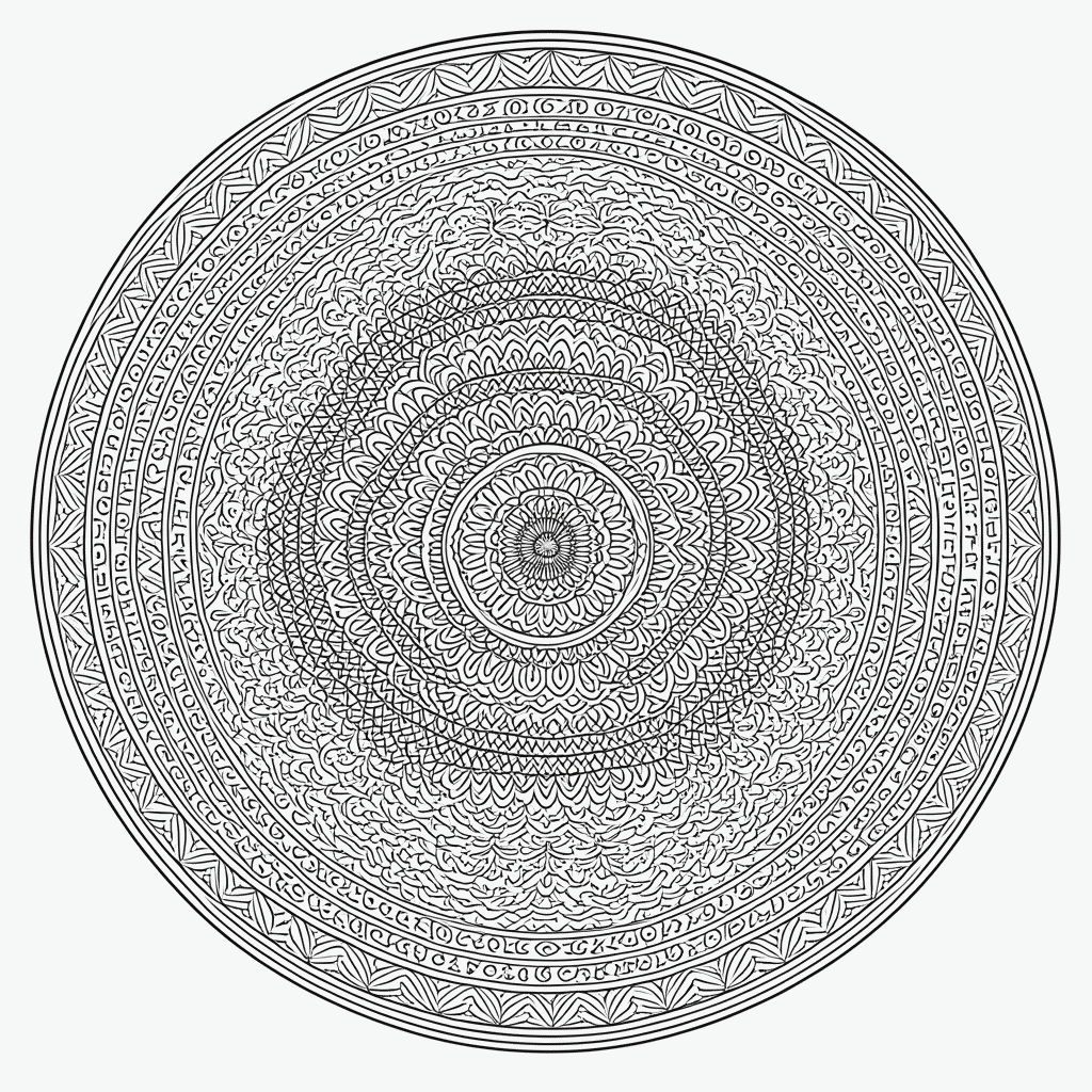 Desenho de Mandala Antiestresse Nível 14 para colorir e imprimir grátis em folha A4