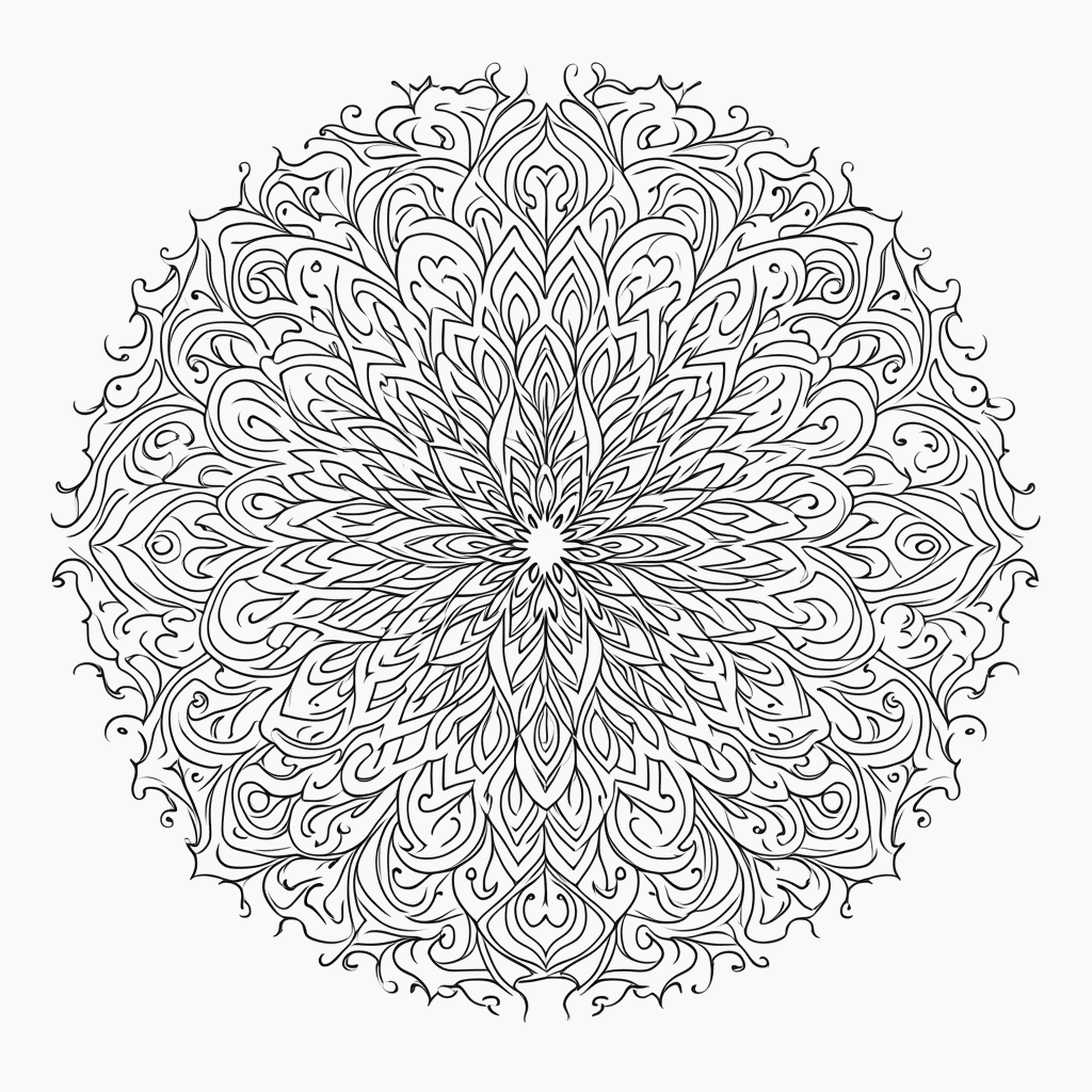 Desenho de Mandala Antiestresse Nível 15 para colorir e imprimir grátis em folha A4