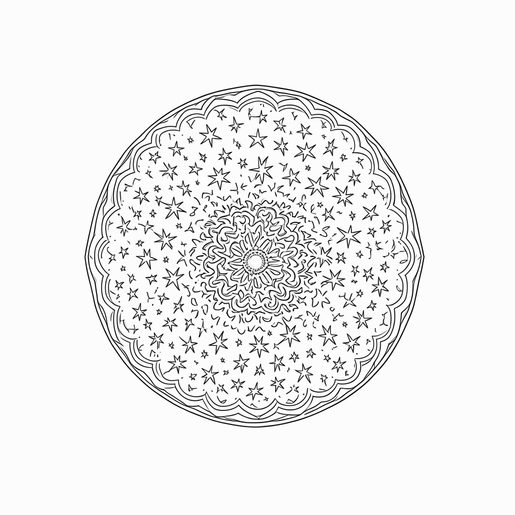 Desenho de Mandala Antiestresse Nível 17 para colorir e imprimir grátis em folha A4