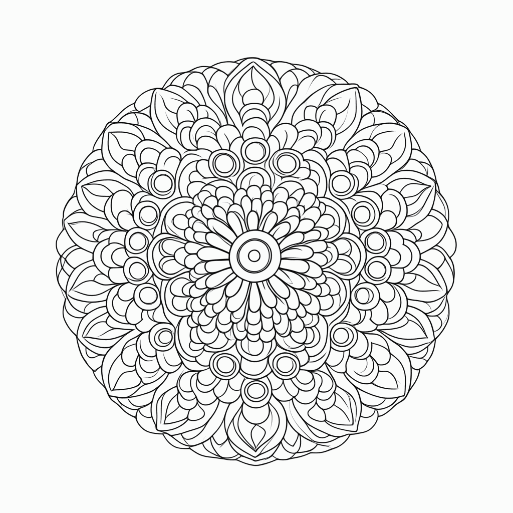 Desenho de Mandala Antiestresse Nível 18 para colorir e imprimir grátis em folha A4