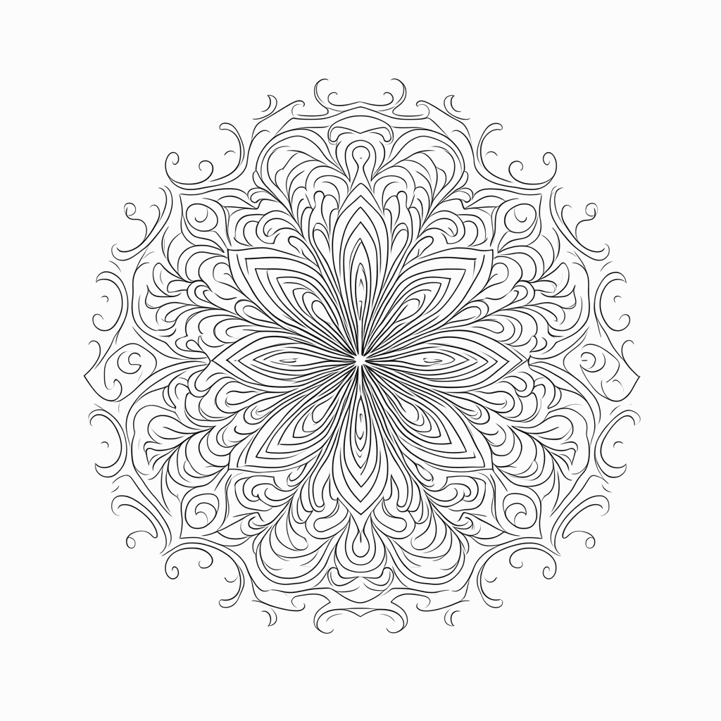 Desenho de Mandala Antiestresse Nível 22 para colorir e imprimir grátis em folha A4