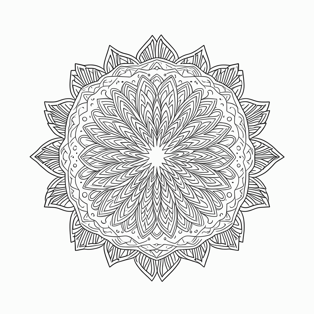 Desenho de Mandala Antiestresse Nível 24 para colorir e imprimir grátis em folha A4