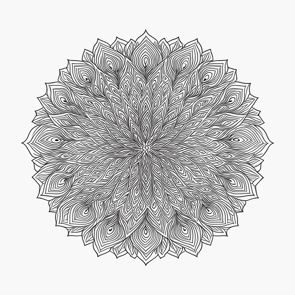Desenho de Mandala Antiestresse Nível 27 para colorir e imprimir grátis em folha A4