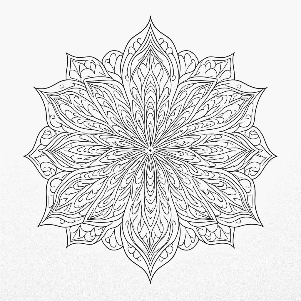 Desenho de Mandala Antiestresse Nível 28 para colorir e imprimir grátis em folha A4