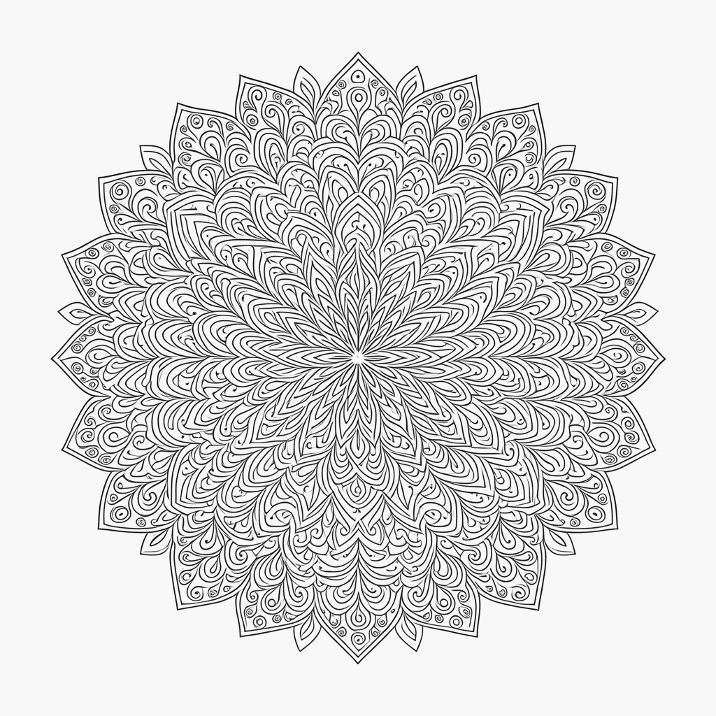 Desenho de Mandala Antiestresse Nível 29 para colorir e imprimir grátis em folha A4