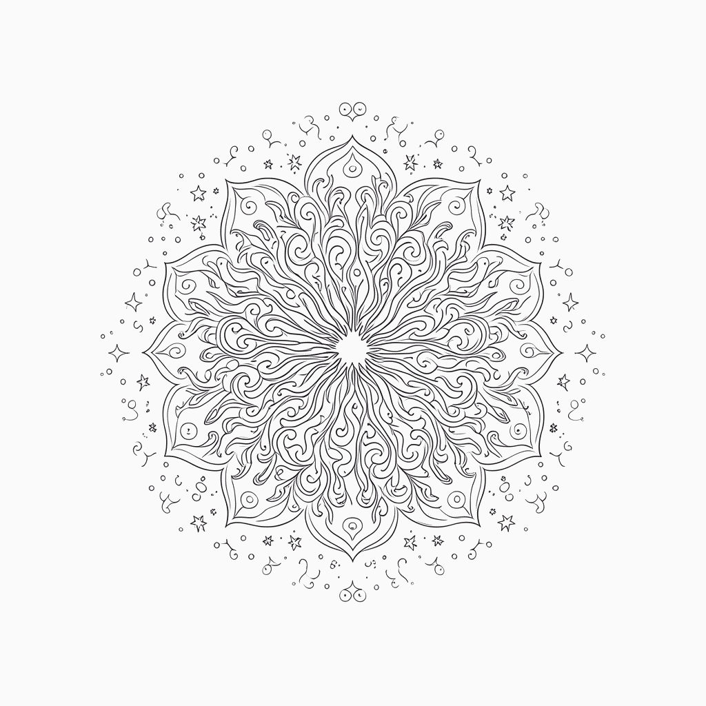 Desenho de Mandala Antiestresse Nível 30 para colorir e imprimir grátis em folha A4
