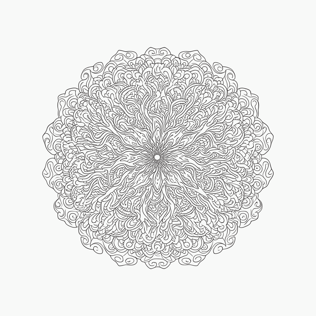 Desenho de Mandala Antiestresse Nível 32 para colorir e imprimir grátis em folha A4