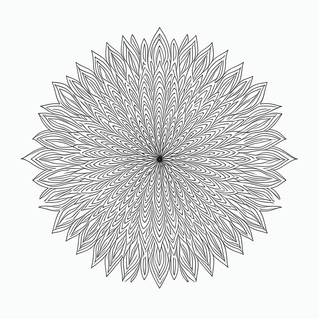 Desenho de Mandala Antiestresse Nível 4 para colorir e imprimir grátis em folha A4