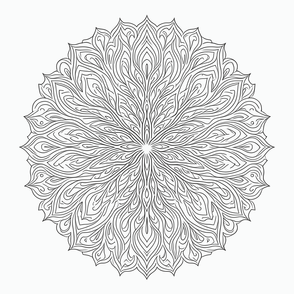 Desenho de Mandala Antiestresse Nível 40 para colorir e imprimir grátis em folha A4