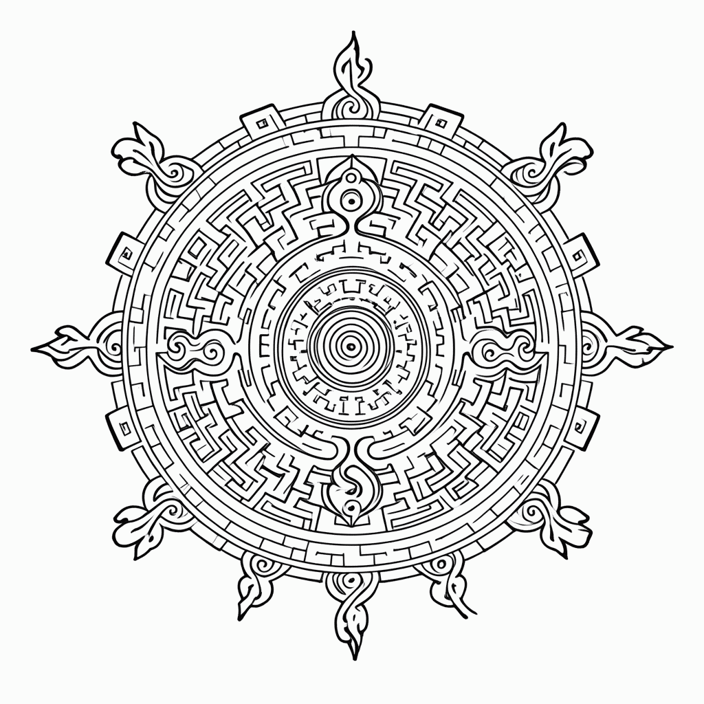 Desenho de Mandala Antiestresse Nível 8 para colorir e imprimir grátis em folha A4
