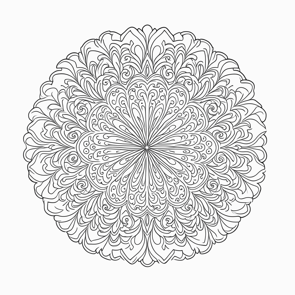 Desenho de Mandala arabe Profissional para colorir e imprimir grátis em folha A4