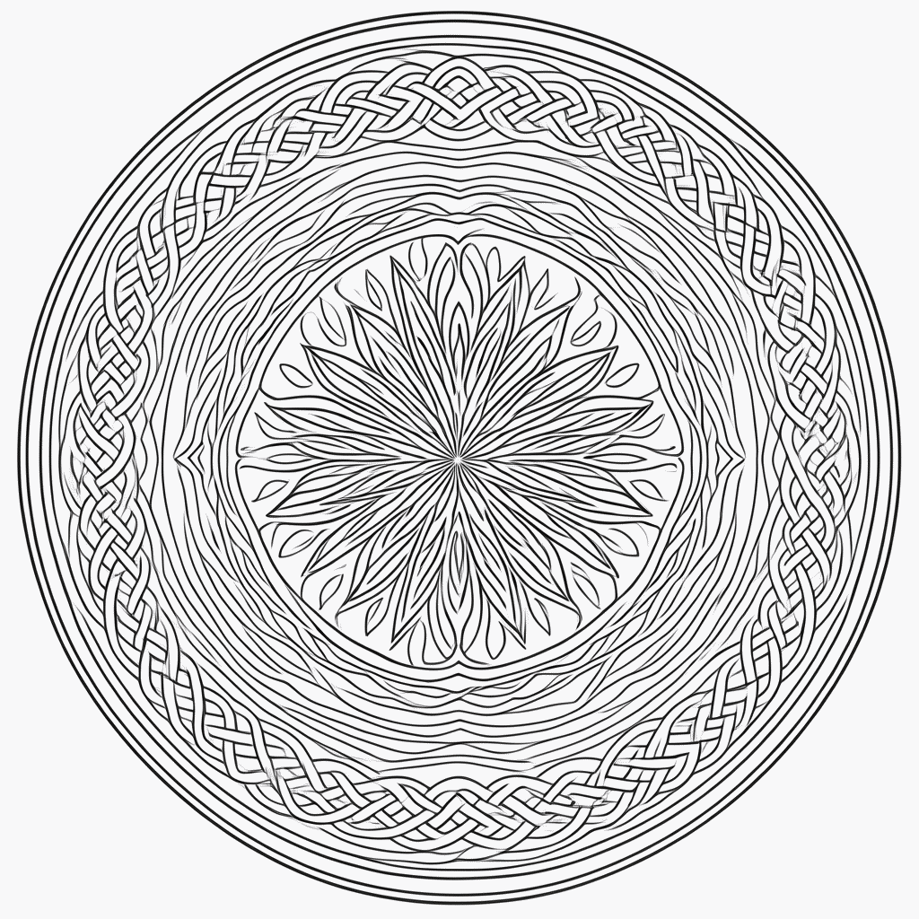 Desenho de Mandala celta Media para colorir e imprimir grátis em folha A4