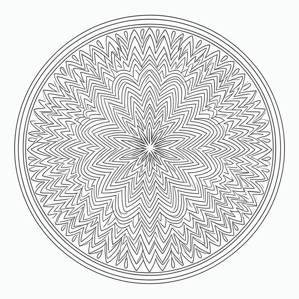 Desenho de Mandala estrelada Avancada para colorir e imprimir grátis em folha A4