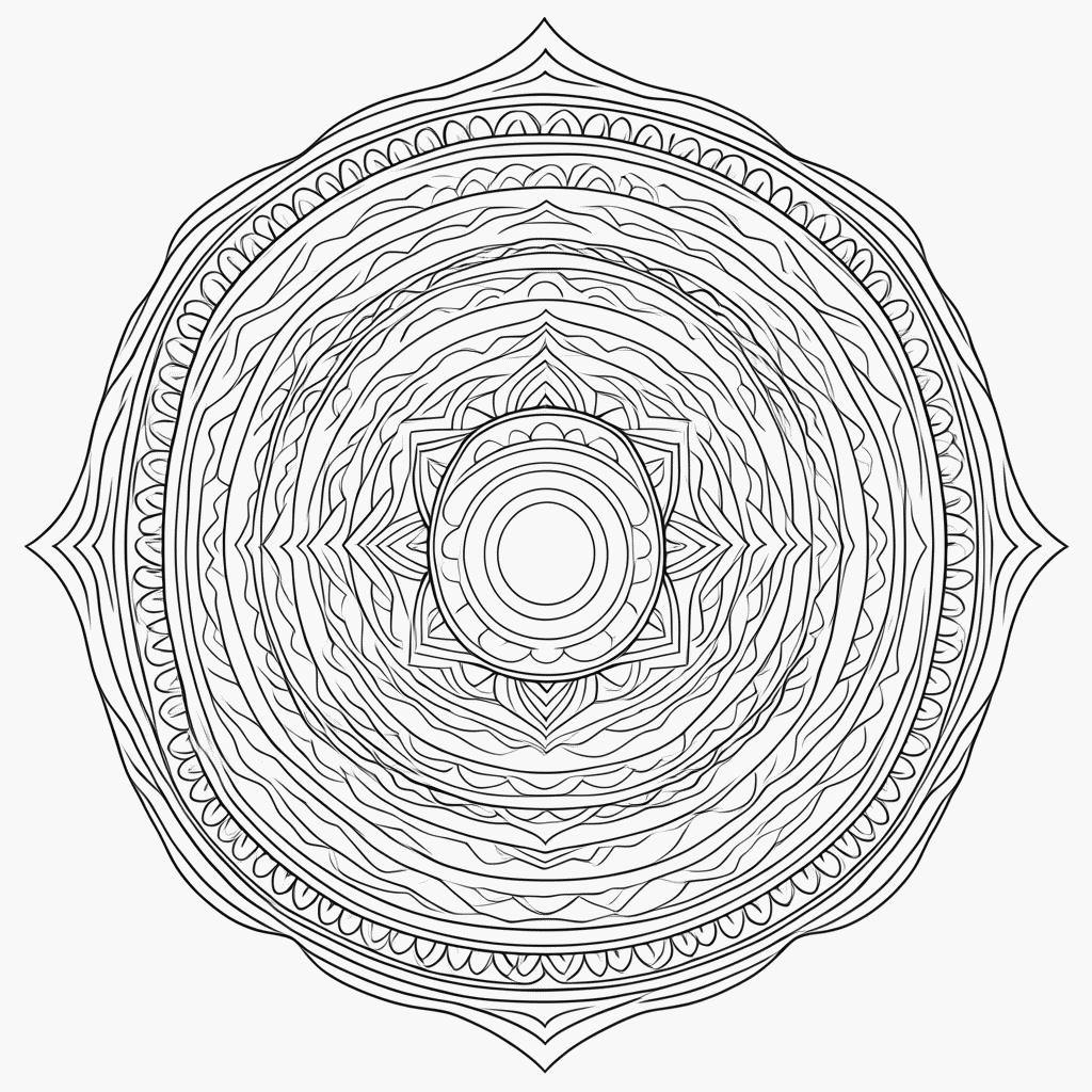 Desenho de Mandala hindu Simples para colorir e imprimir grátis em folha A4