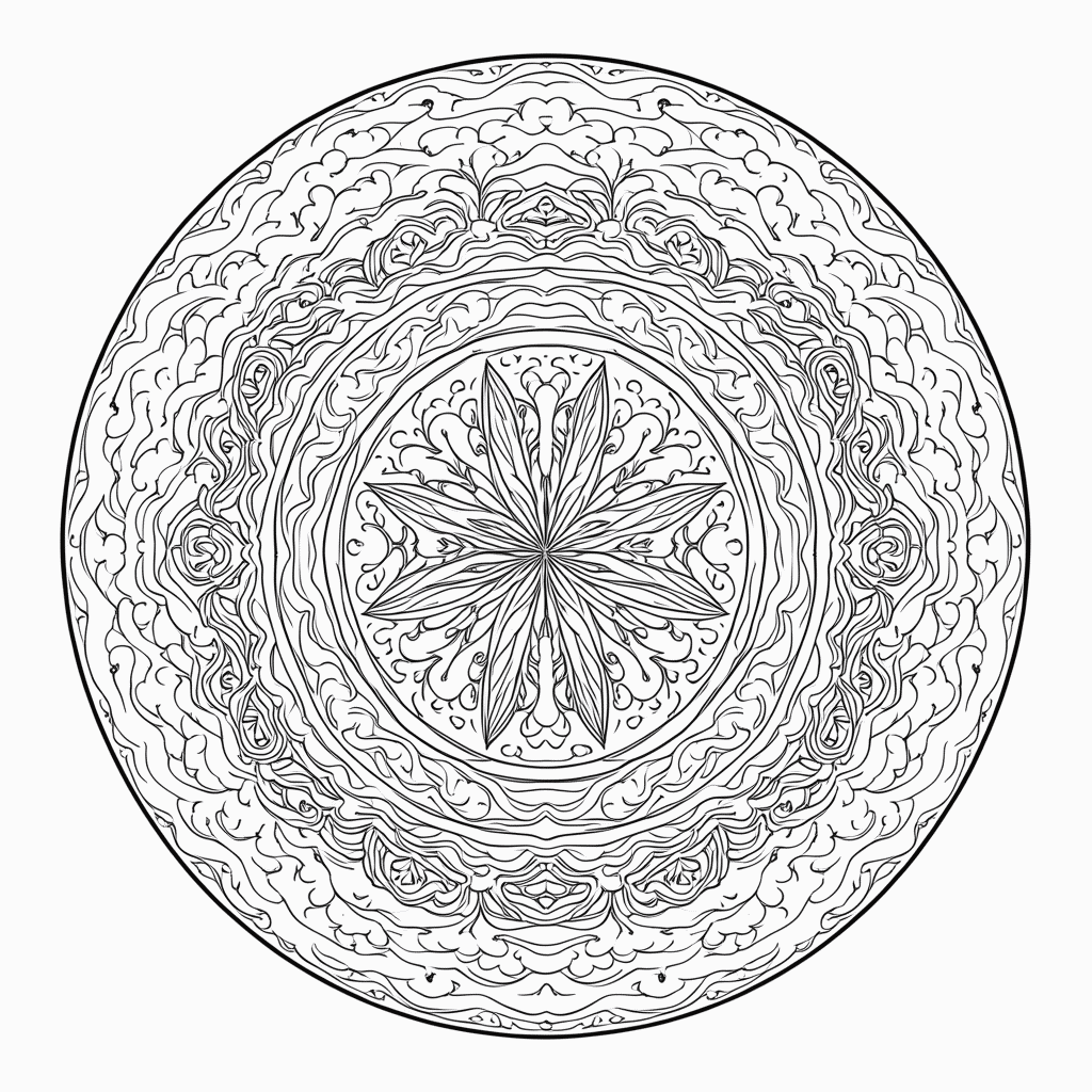 Desenho de Mandala japonesa Avancada para colorir e imprimir grátis em folha A4