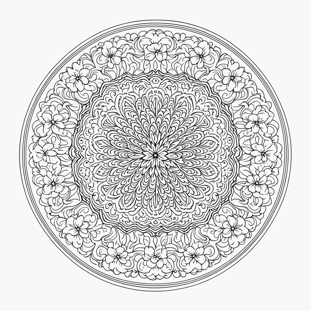 Desenho de Mandala japonesa Profissional para colorir e imprimir grátis em folha A4